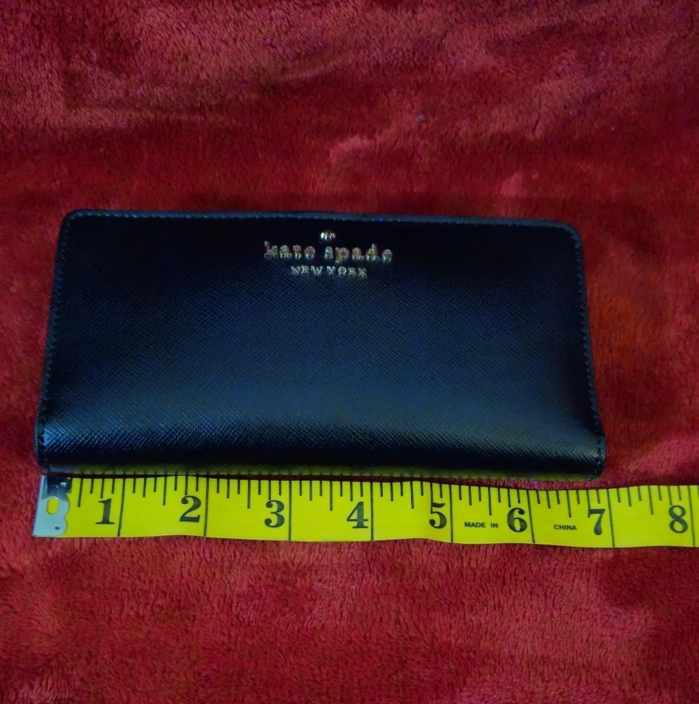 Kate Spade Black Staci Saffiano Slim Wallet